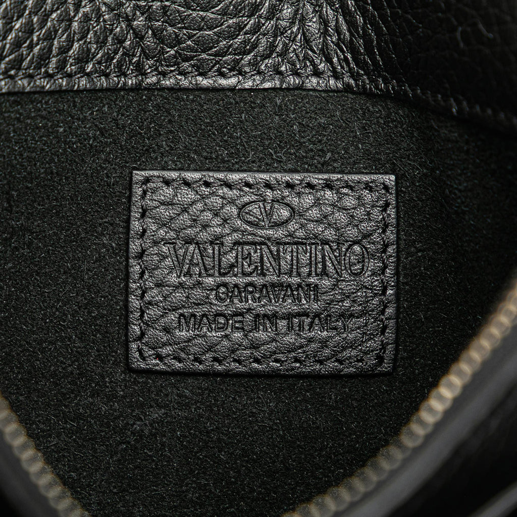 Valentino Pebbled Calfskin Rockstud Chain Wallet