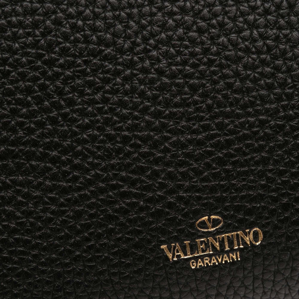 Valentino Pebbled Calfskin Rockstud Flip Lock Wallet On Chain