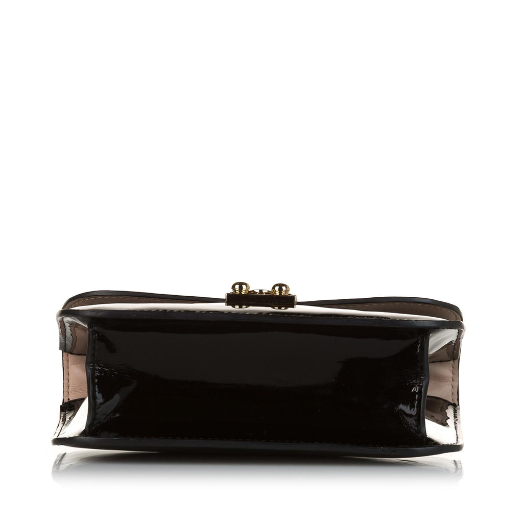 Valentino Rockstud Glam Lock Patent Leather Crossbody Bag (SHG-34296)