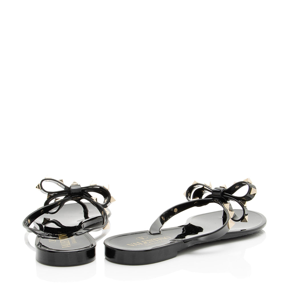 Valentino Rockstud Jelly Bow Sandals - Size 7 / 37