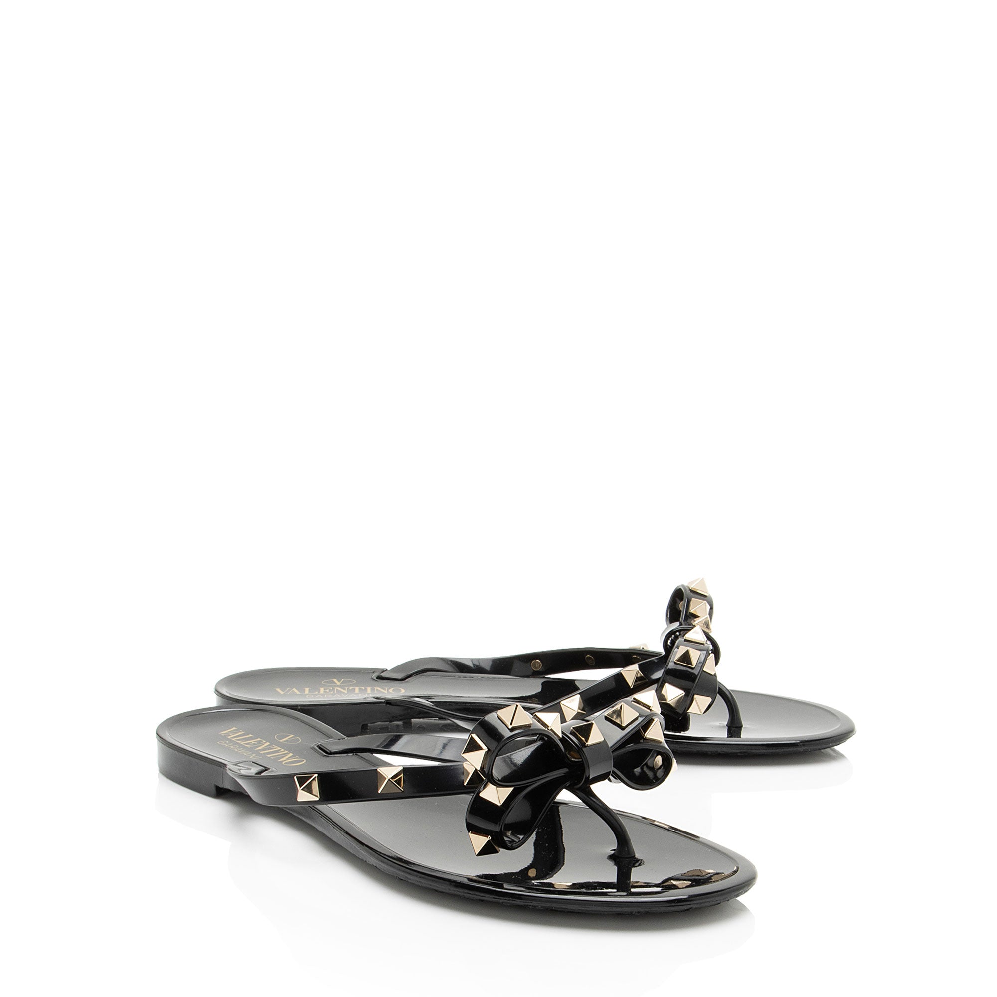Valentino Rockstud Jelly Bow Sandals - Size 7 / 37
