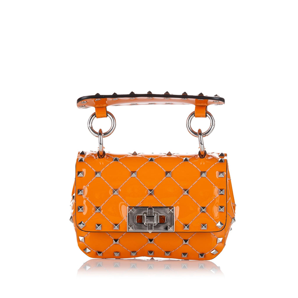 Valentino Rockstud Spike Patent Leather Satchel (SHG-24789)