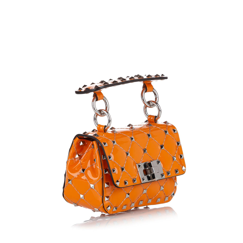 Valentino Rockstud Spike Patent Leather Satchel (SHG-24789)