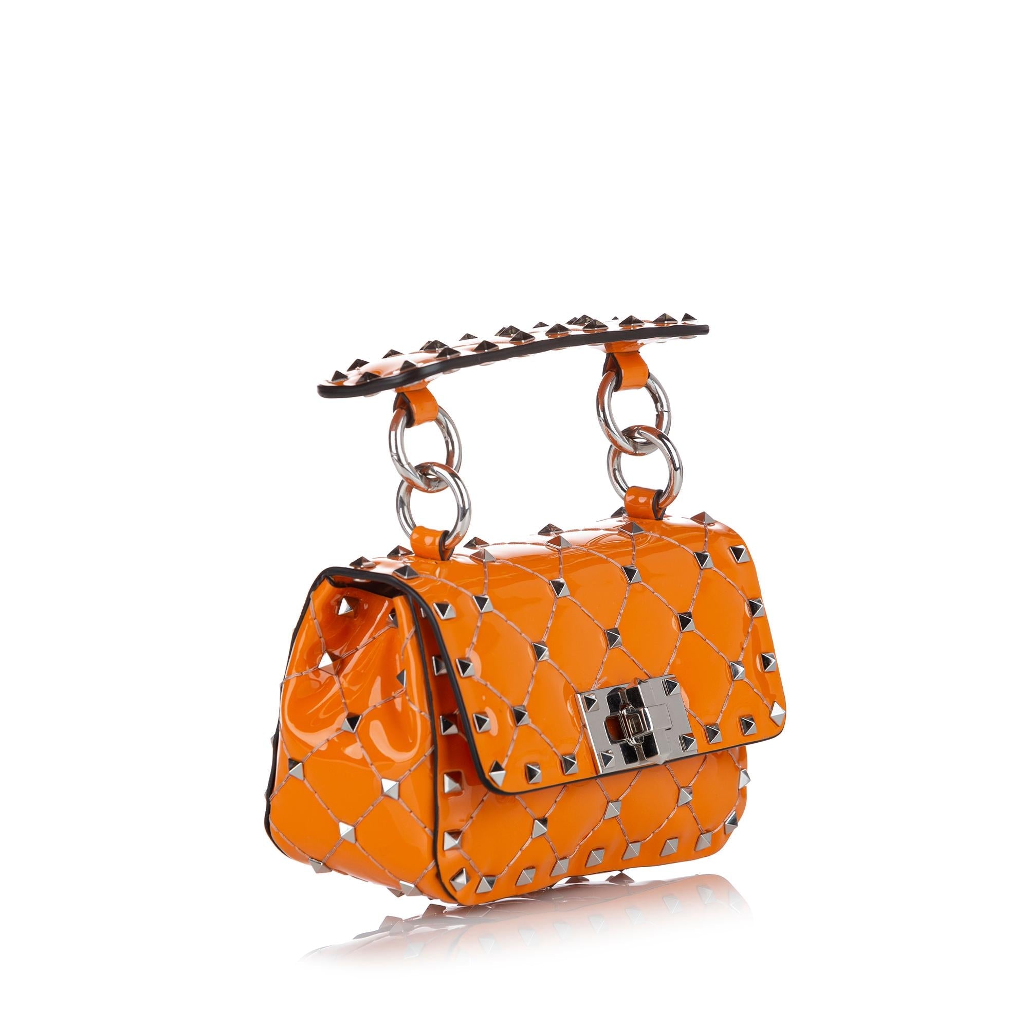 Valentino Rockstud Spike Patent Leather Satchel (SHG-24789)