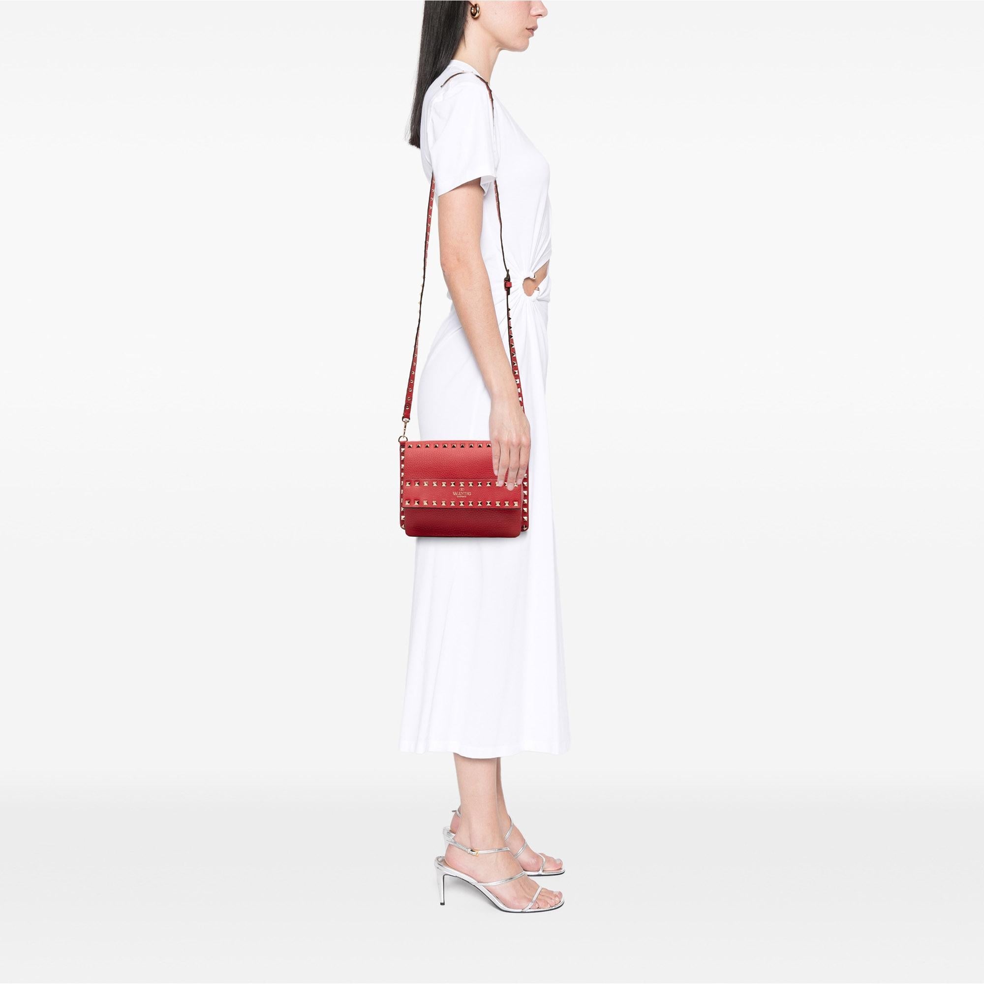 Valentino Small Grained Calfskin Rockstud Crossbody