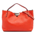 Valentino Small Grained Calfskin Rockstud Flip Lock Tote
