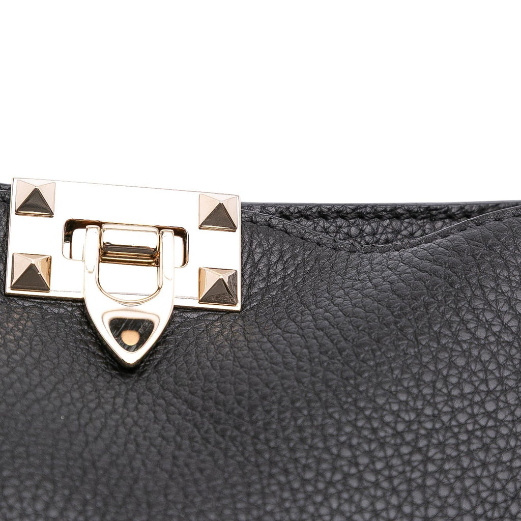 Valentino Small Grainy Calfskin Rockstud Flip Lock Messenger Bag
