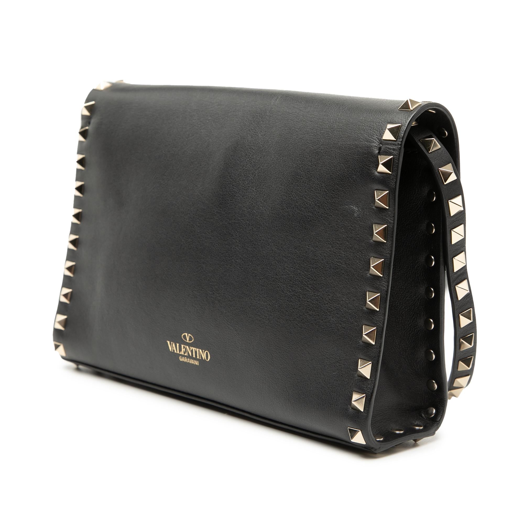 Valentino Small Leather Rockstud Flap Crossbody