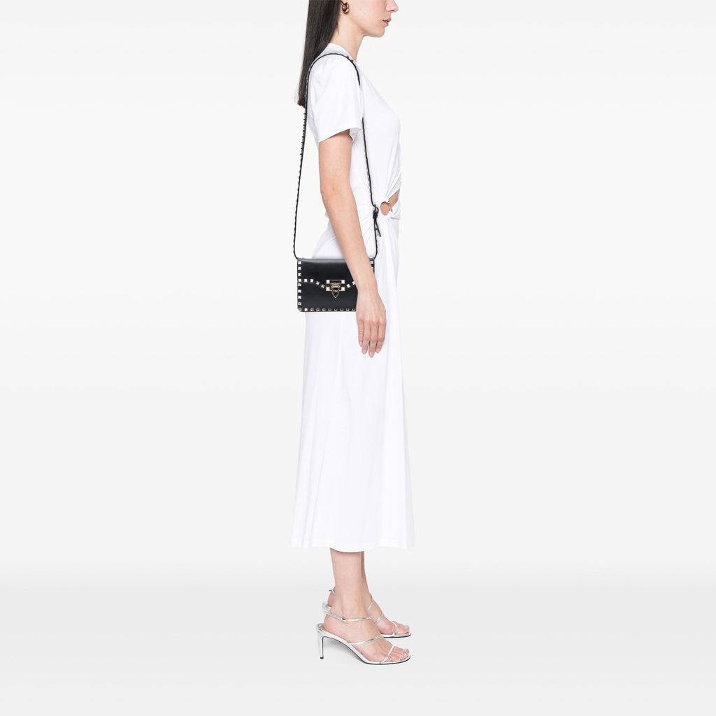 Valentino Small Leather Rockstud Flap Crossbody