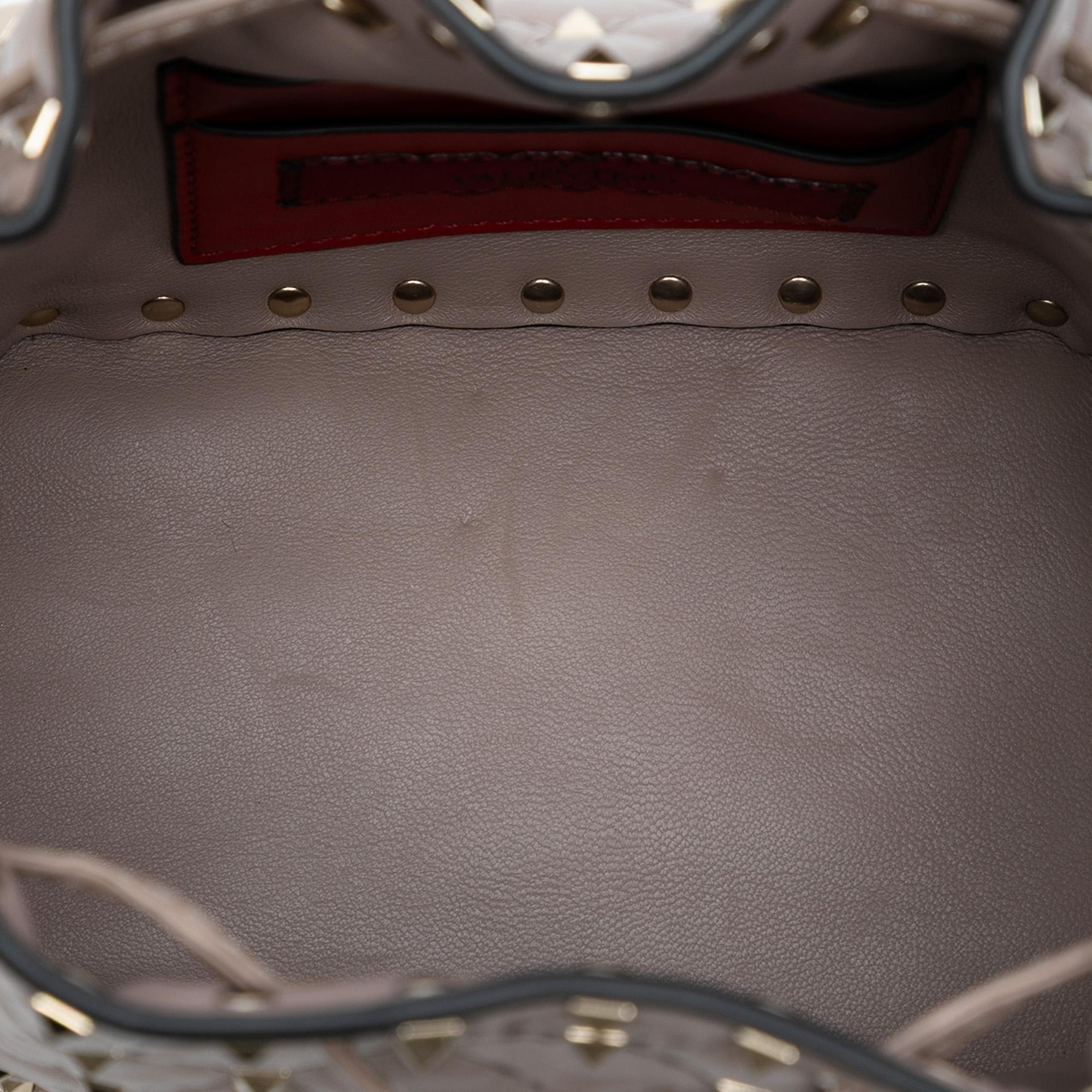 Valentino Small Leather Rockstud Spike Bucket Bag