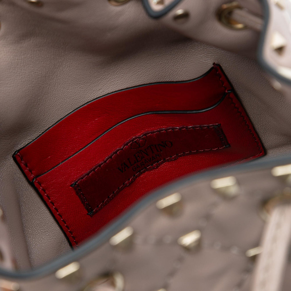 Valentino Small Leather Rockstud Spike Bucket Bag