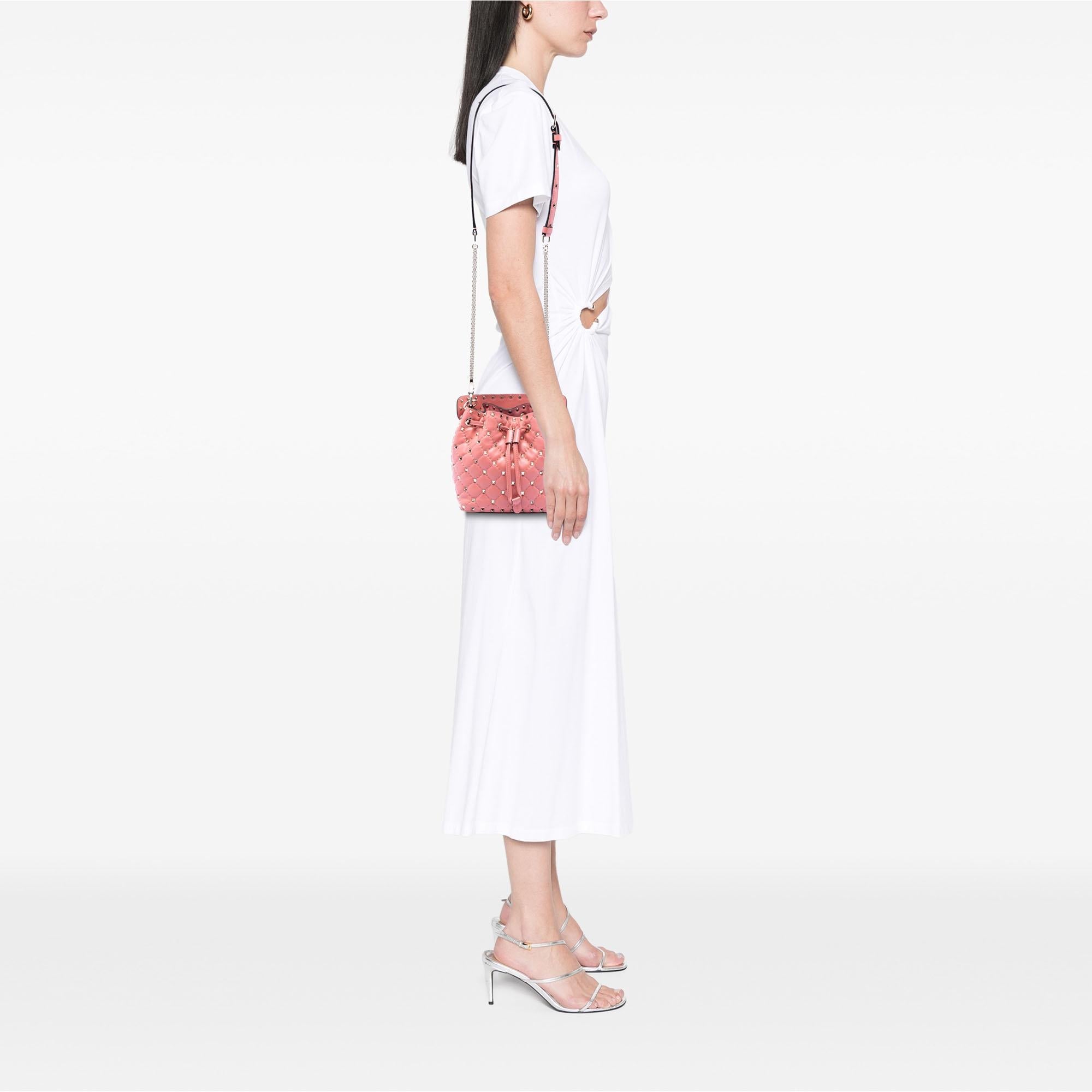 Valentino Small Leather Rockstud Spike Bucket Bag
