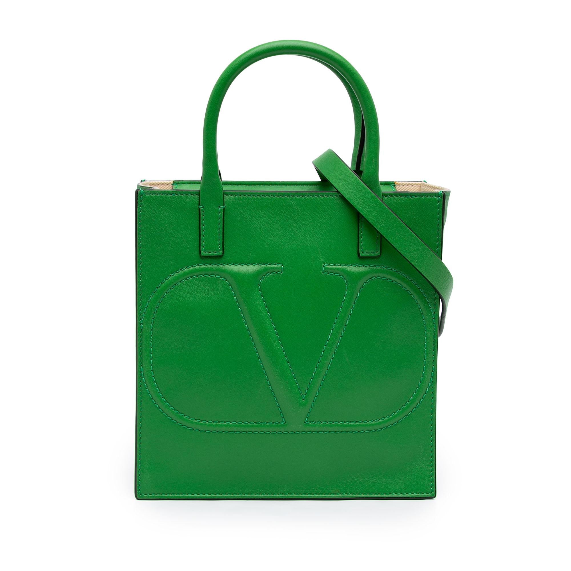 Valentino Small Leather VLogo Walk Tote
