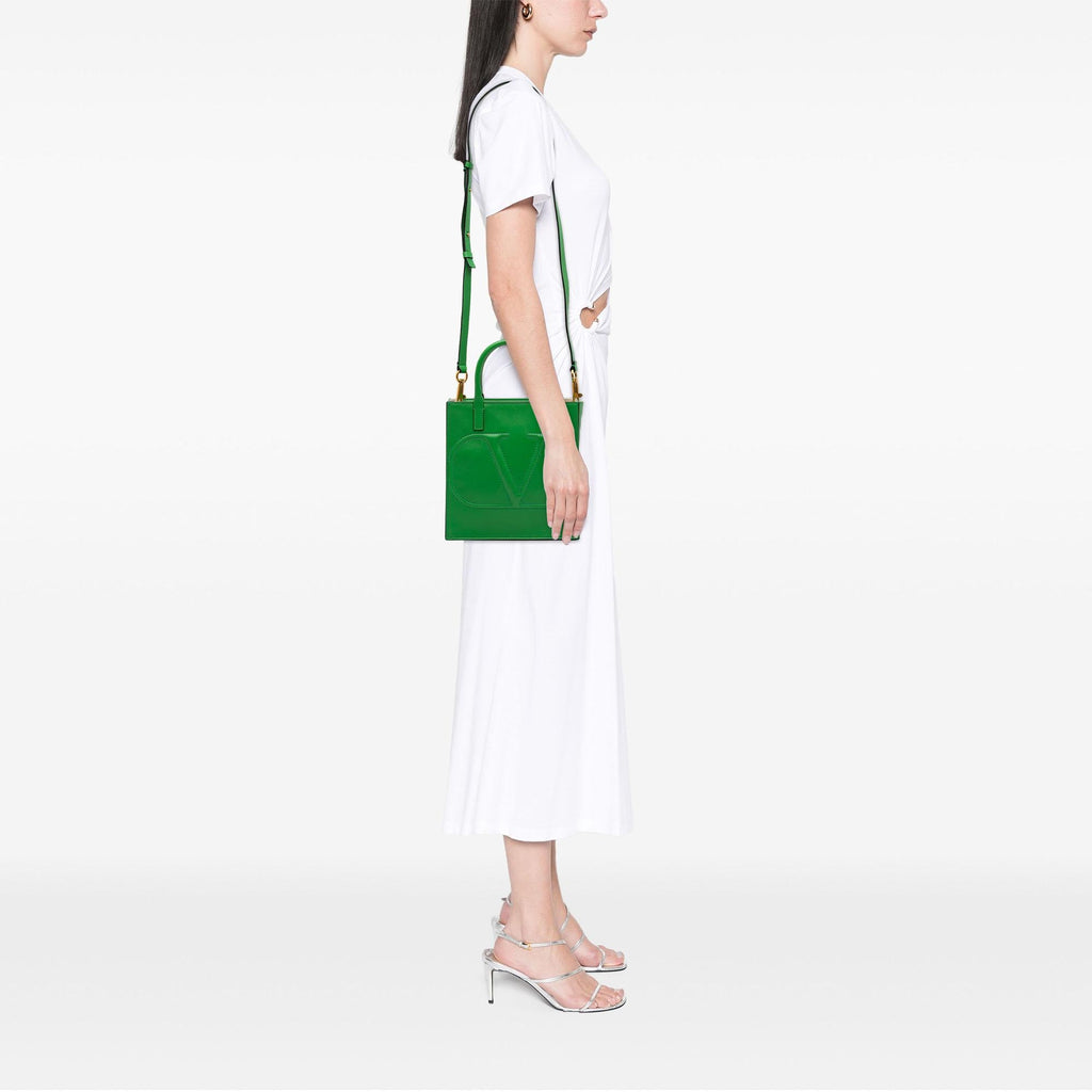 Valentino Small Leather VLogo Walk Tote