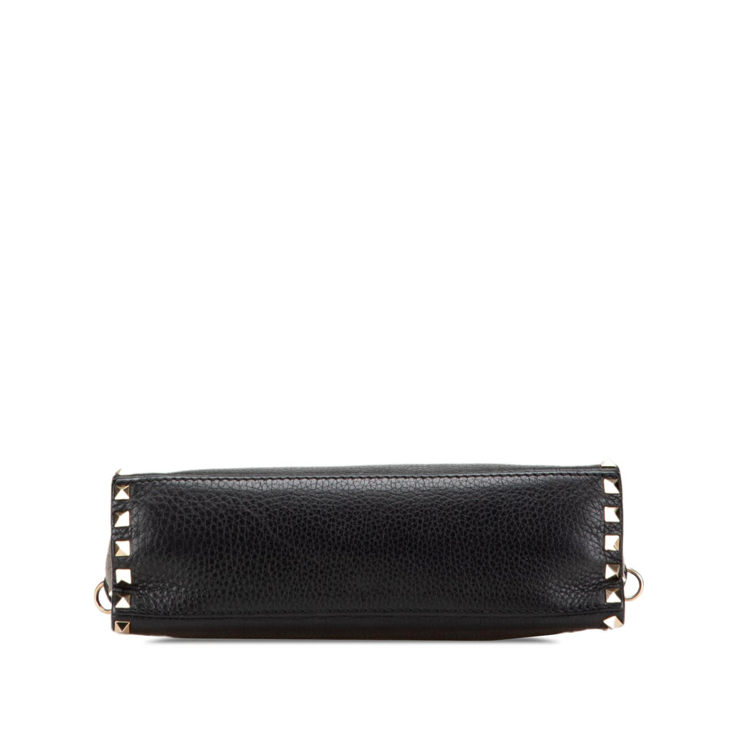 Valentino Small Pebbled Calfskin Rockstud Single Handle Flap