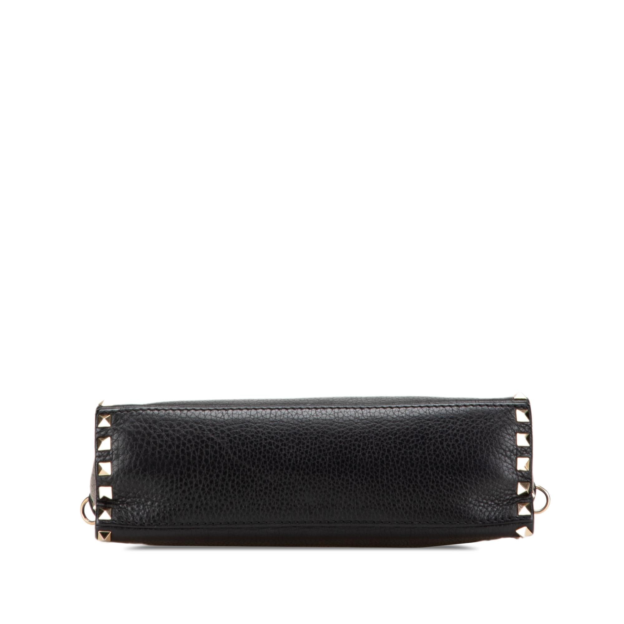 Valentino Small Pebbled Calfskin Rockstud Single Handle Flap