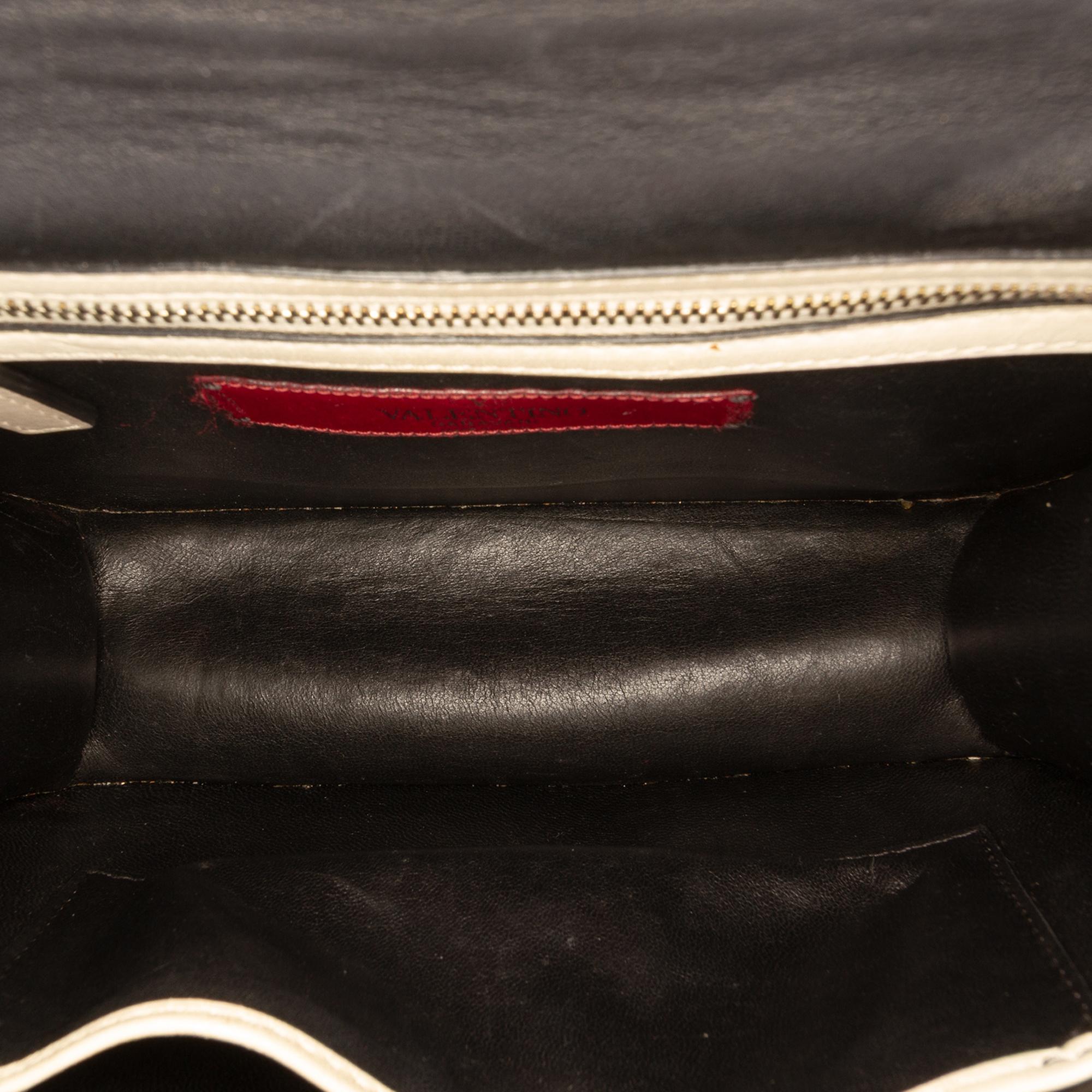 Valentino Small Tricolor Calfskin Rockstud Glam Lock Crossbody