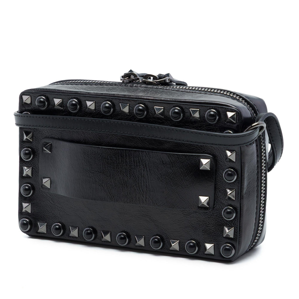Valentino Textured Leather Rolling Rockstud Camera Bag