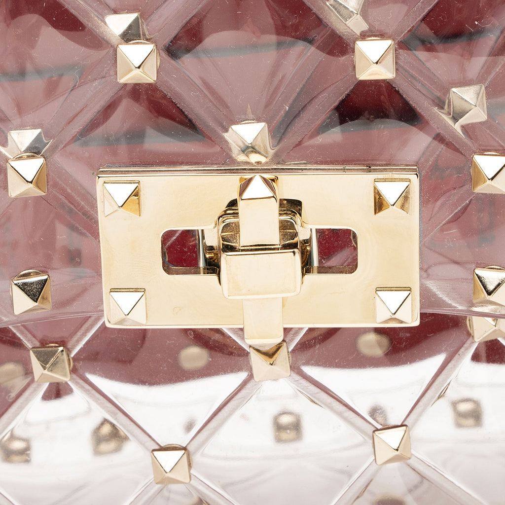Valentino Transparent PVC Rockstud Spike Up Shoulder Bag