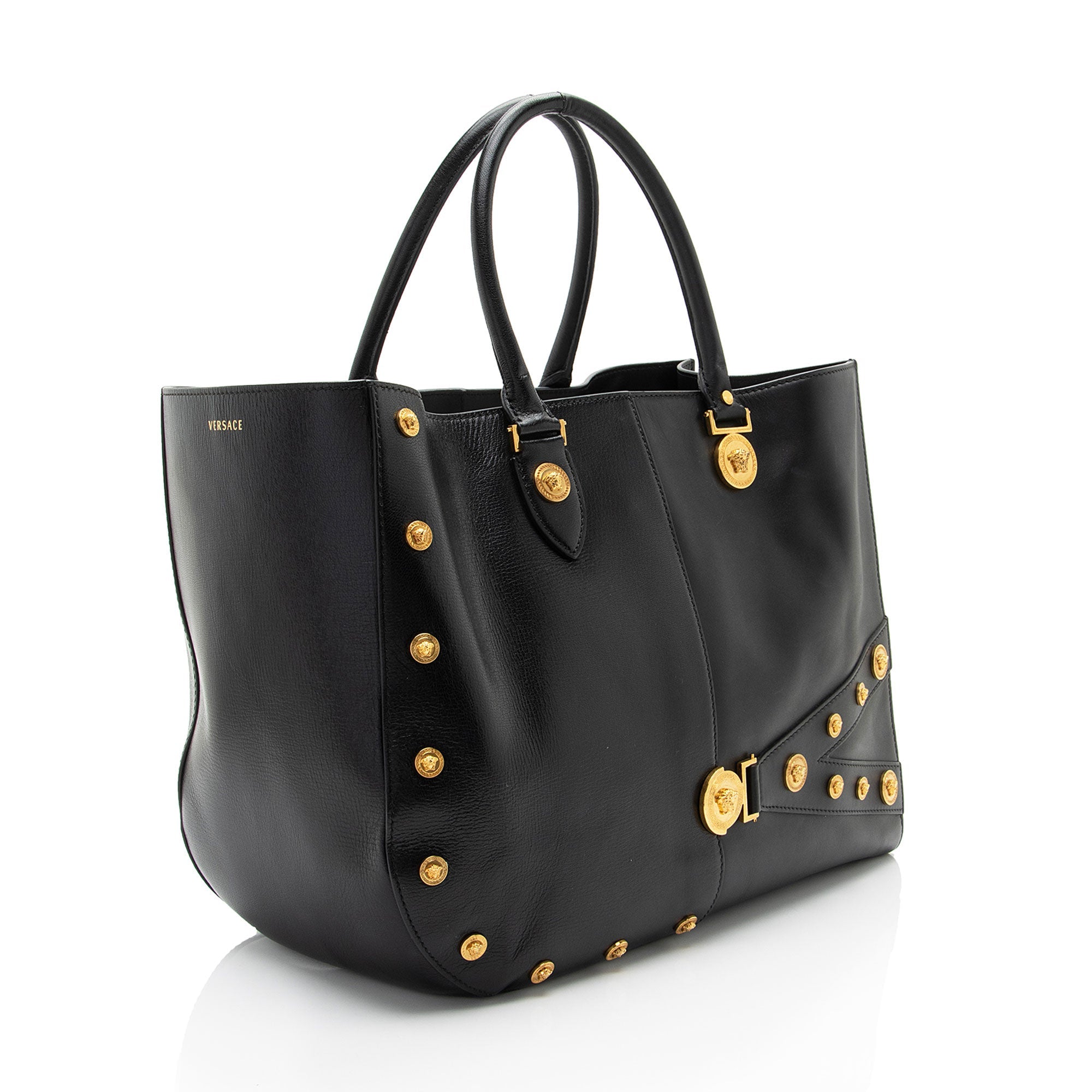 Versace Calfskin Medallion Tribute Tote (SHF-WYlxZ1)