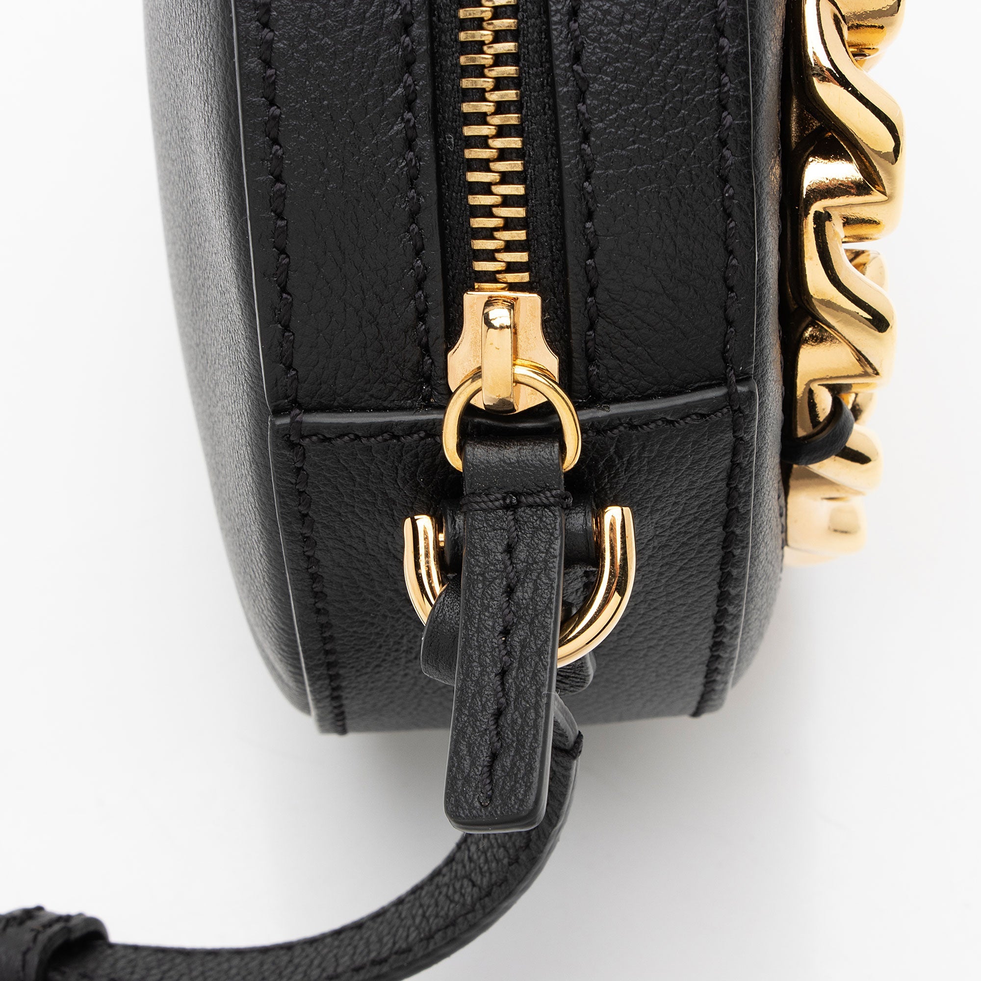 Versace Calfskin Medusa Chain Round Crossbody