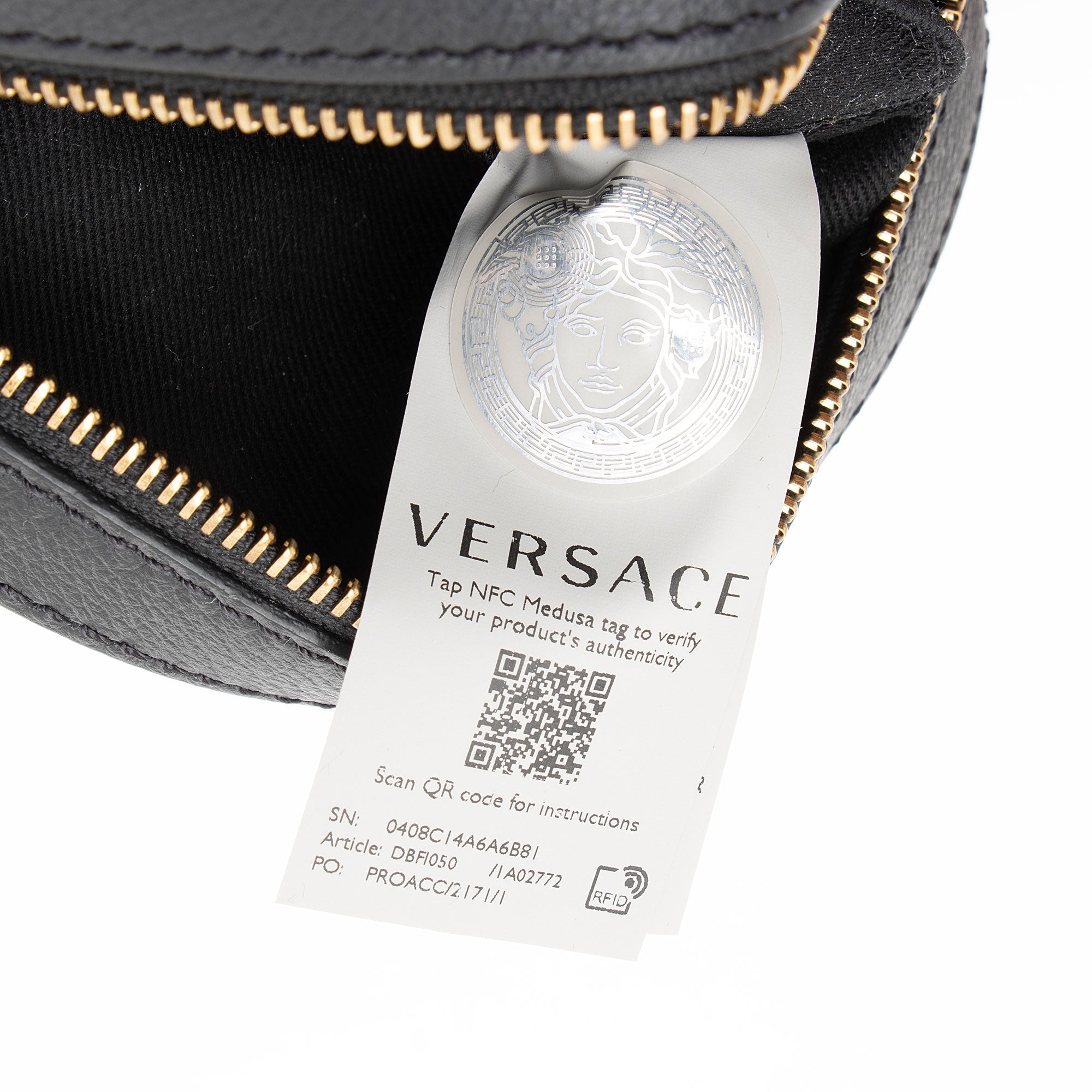 Versace Calfskin Medusa Chain Round Crossbody