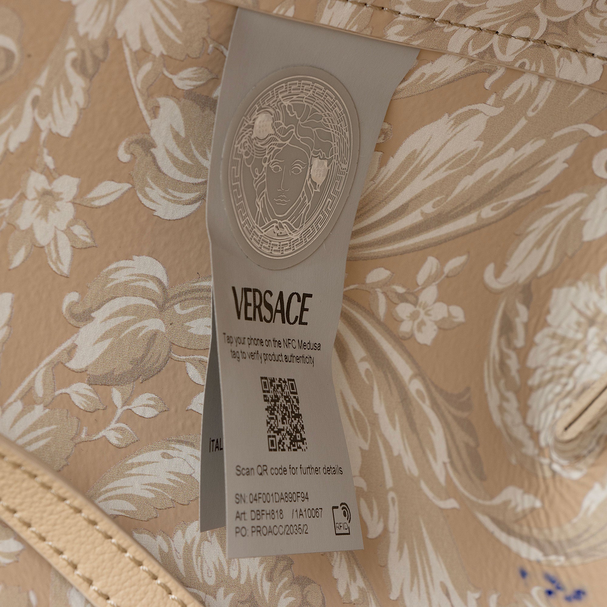 Versace Calfskin Virtus Shopping Tote