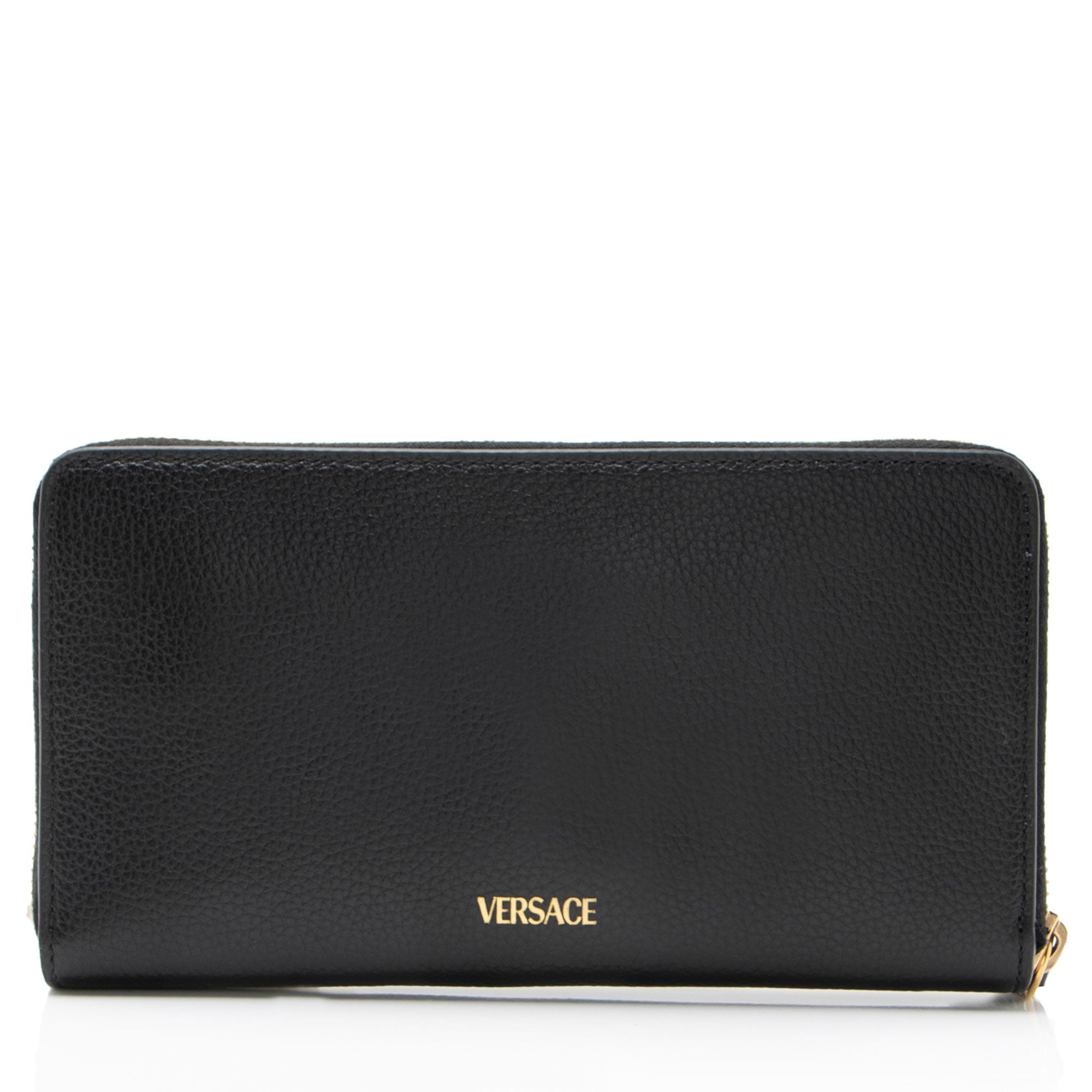 Versace Calfskin Virtus Zip Around Wallet
