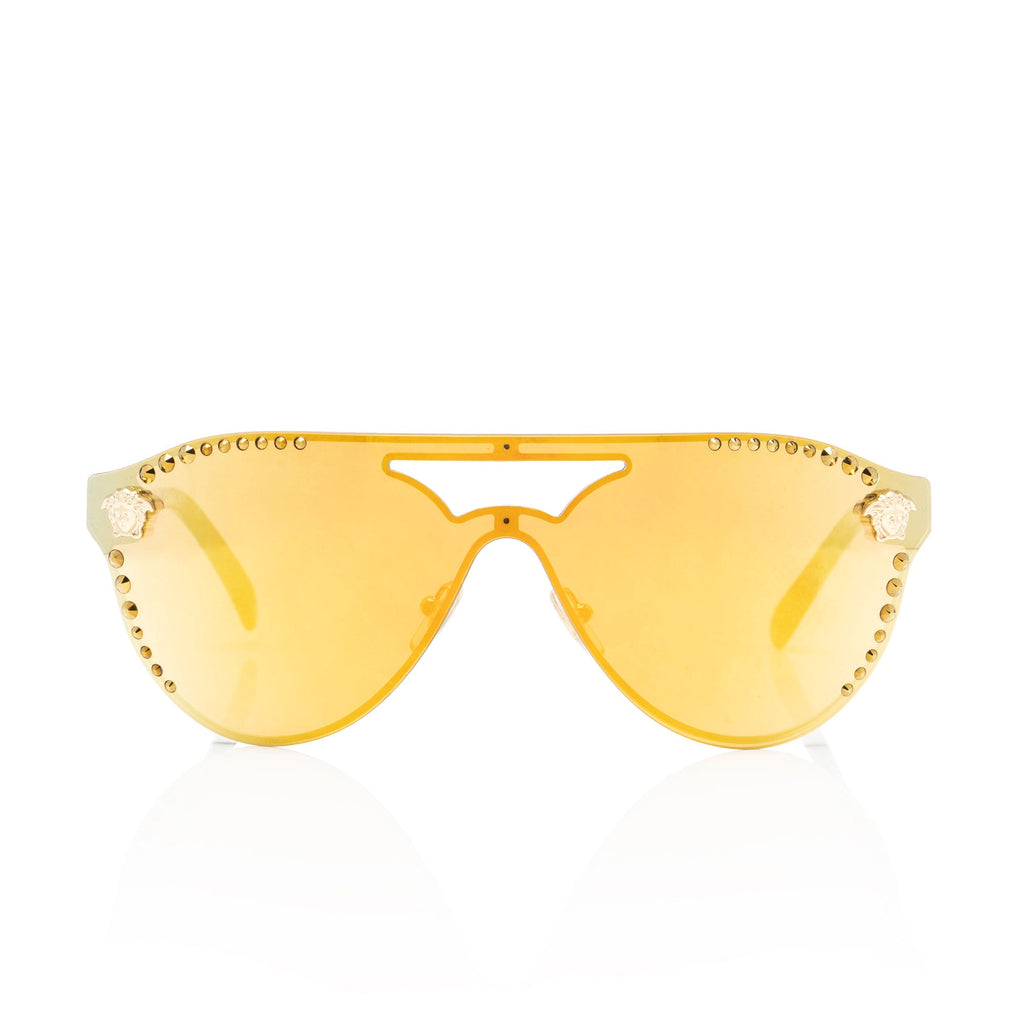 Versace Crystal Embellished Medusa Aviator Sunglasses