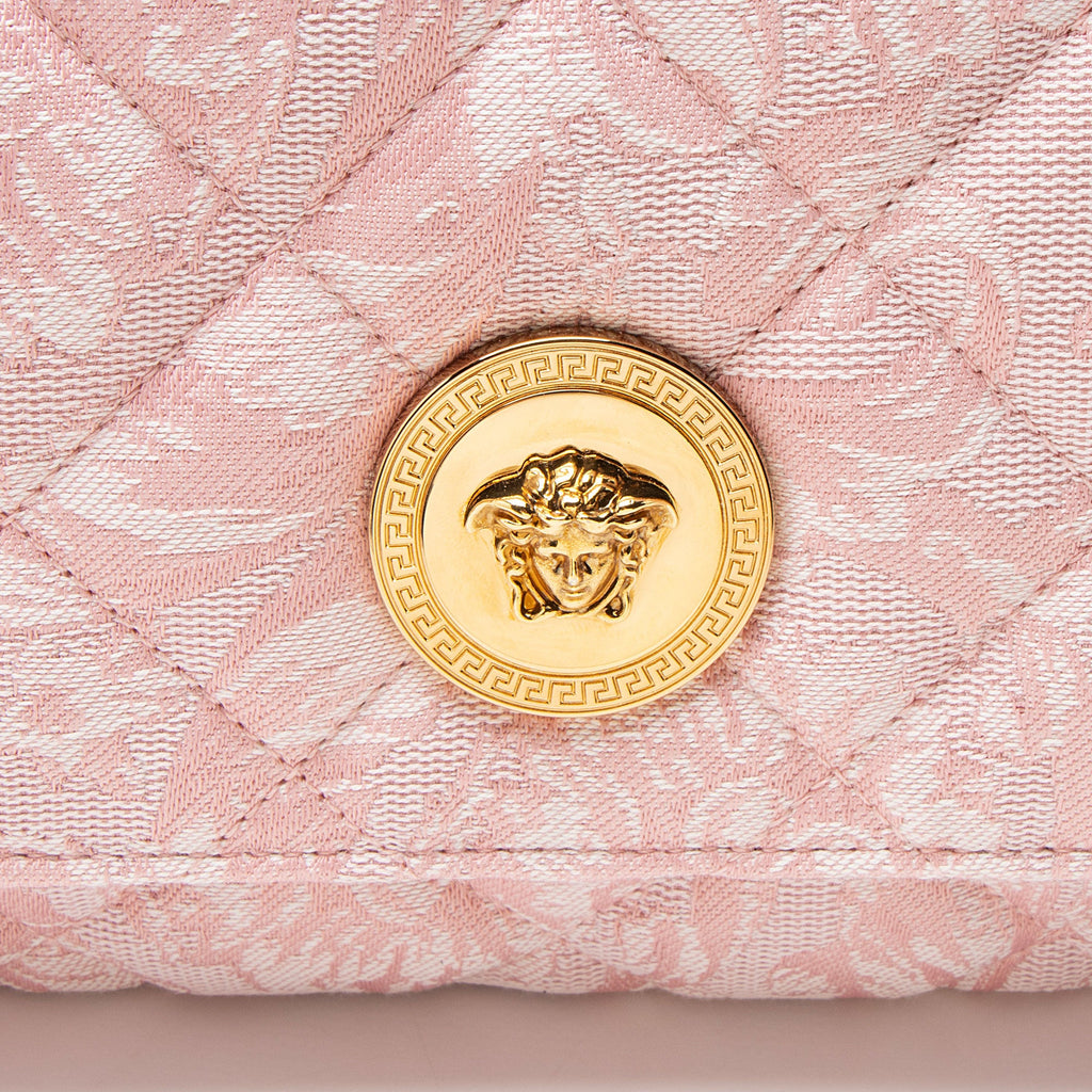 Versace Quilted Jacquard Medusa Medium Flap Shoulder Bag