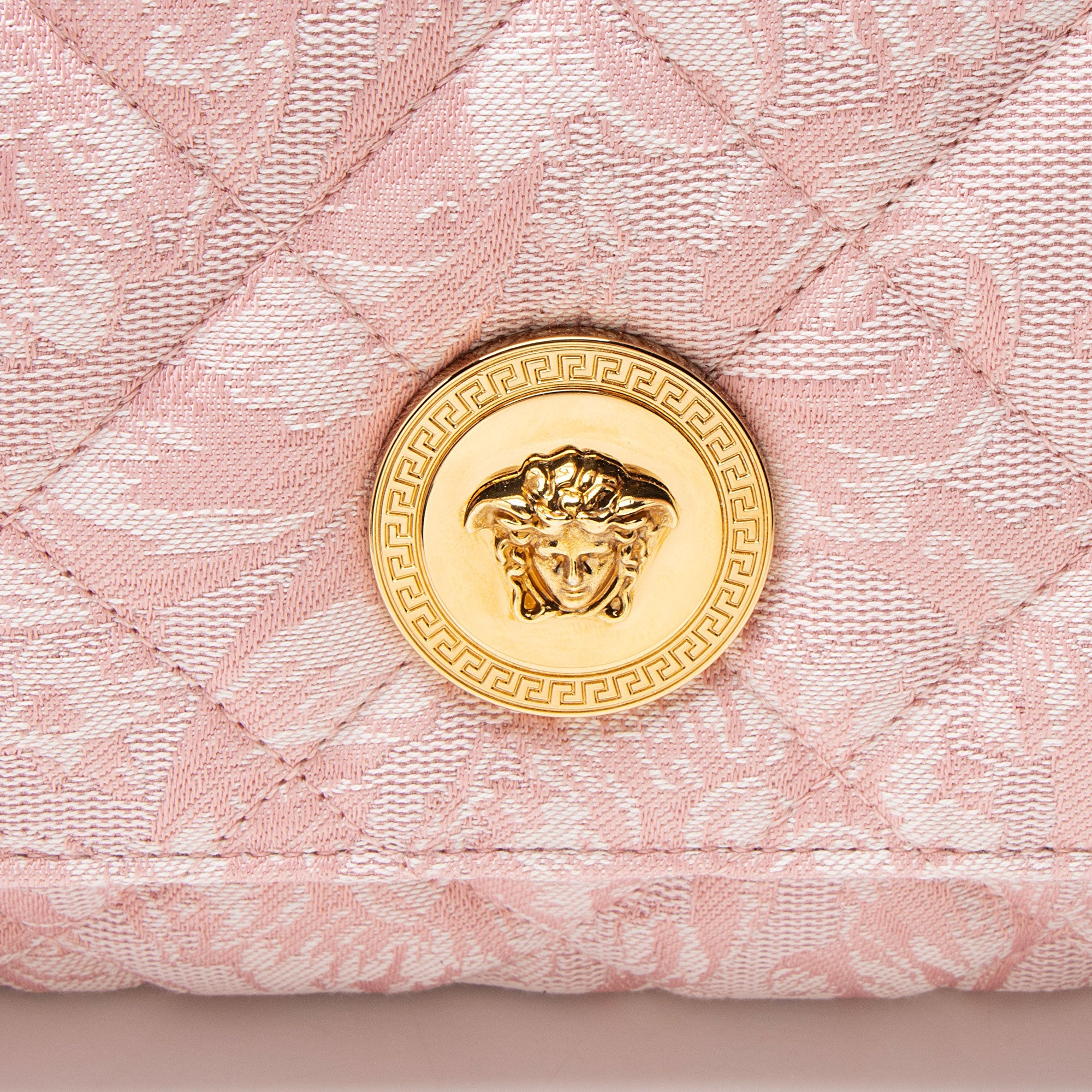 Versace Quilted Jacquard Medusa Medium Flap Shoulder Bag
