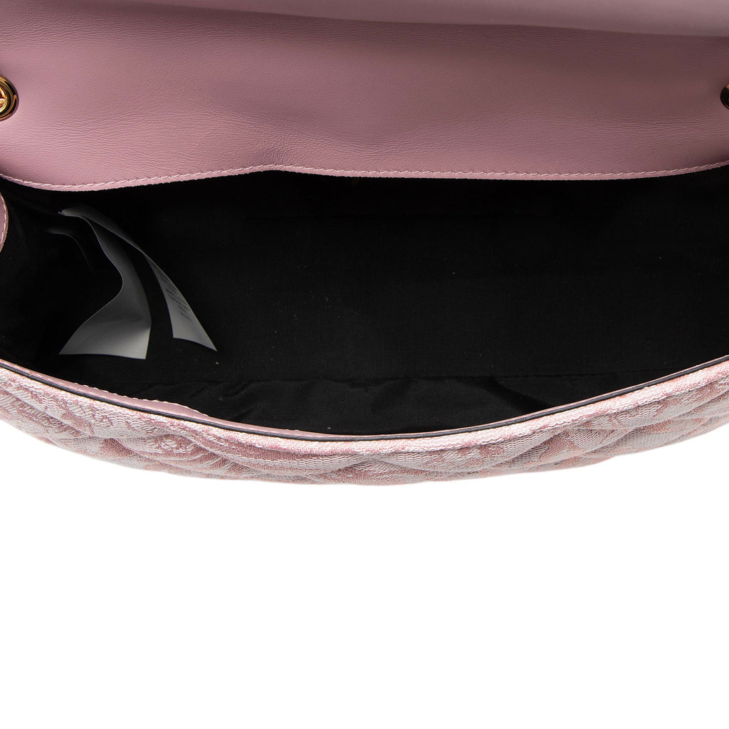 Versace Quilted Jacquard Medusa Medium Flap Shoulder Bag