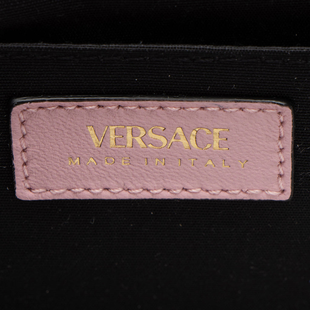 Versace Quilted Jacquard Medusa Medium Flap Shoulder Bag