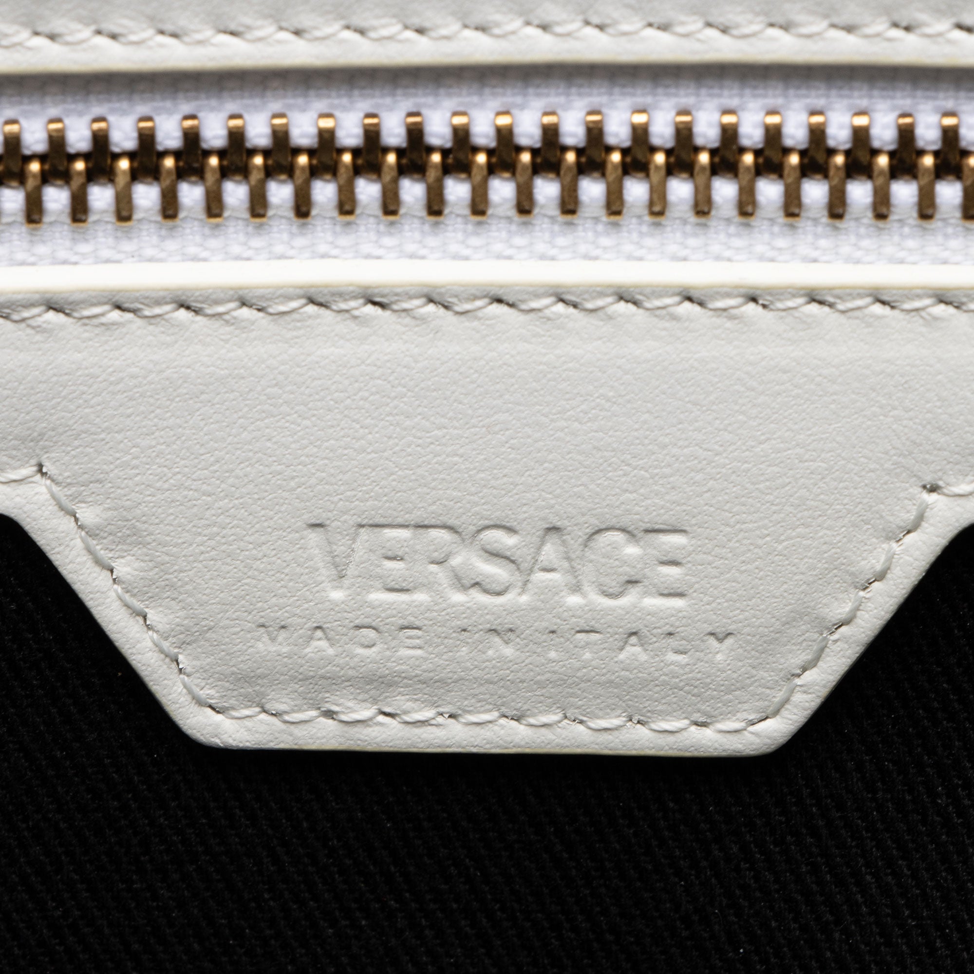 Versace Leather Grecca Goddess Large Tote