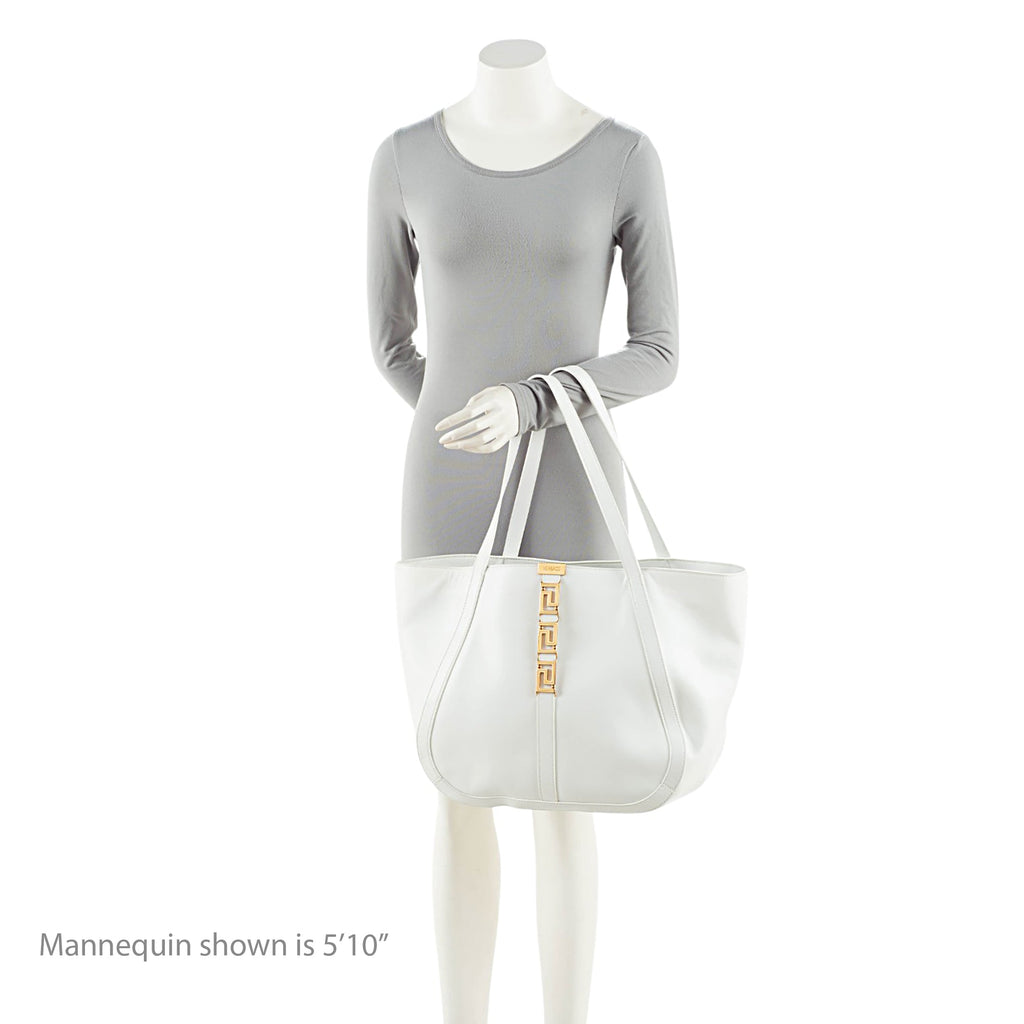 Versace Leather Grecca Goddess Large Tote
