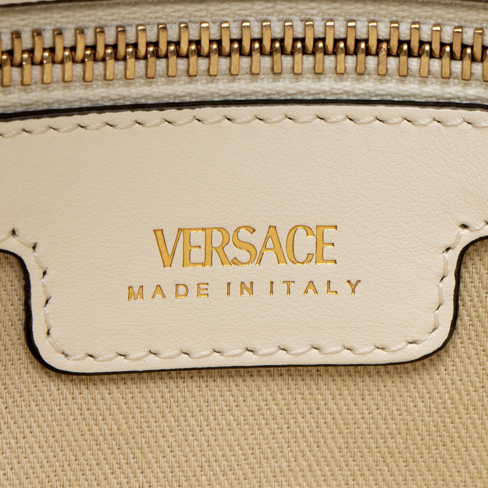 Versace Canvas Logo Barocco Sea La Medusa Large Tote
