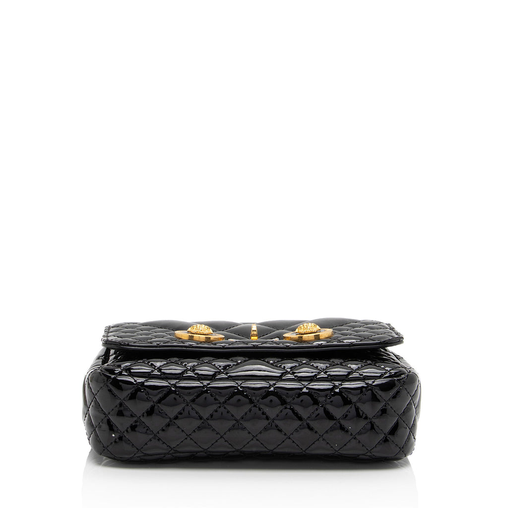 Versace Patent Leather Medusa Padlock Icon Flap Bag (SHF-QJzRU4)
