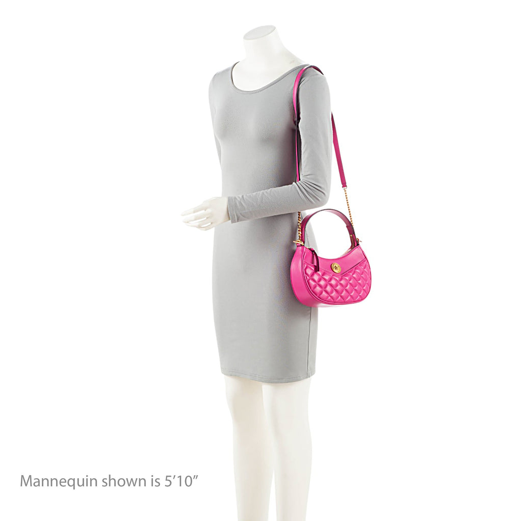 Versace Quilted Leather Medusa Half Moon Shoulder Bag