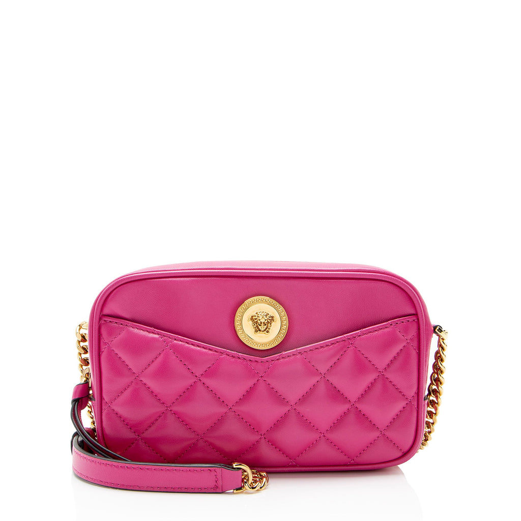 Versace Quilted Leather Medusa Small Camera Bag