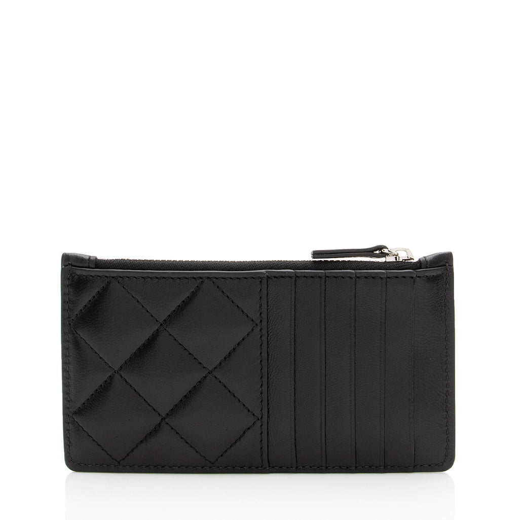 Versace Quilted Nappa La Medusa Card Holder