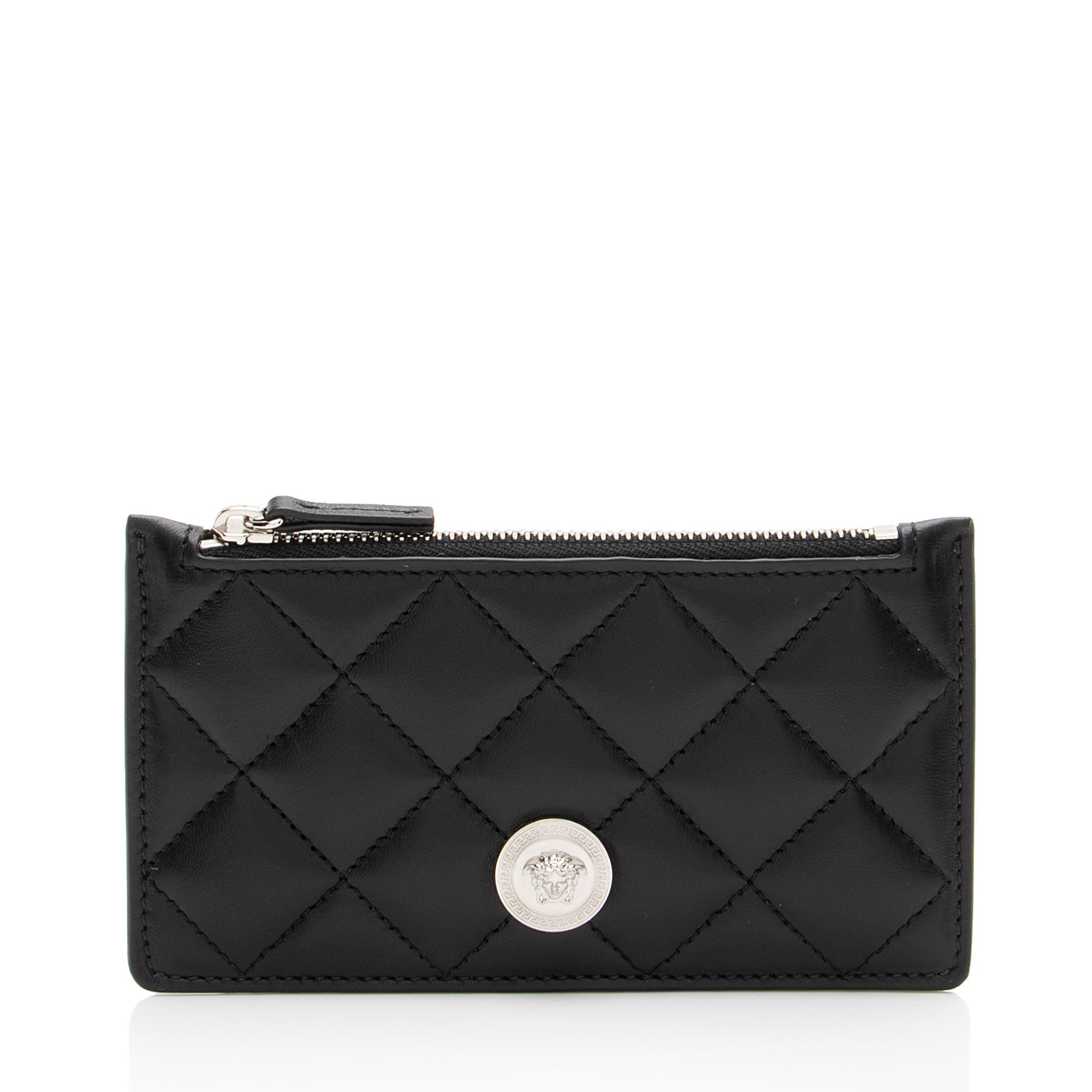 Versace Quilted Nappa La Medusa Card Holder