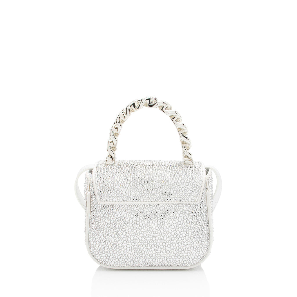 Versace Satin Crystal Embellished La Medusa Mini Top Handle
