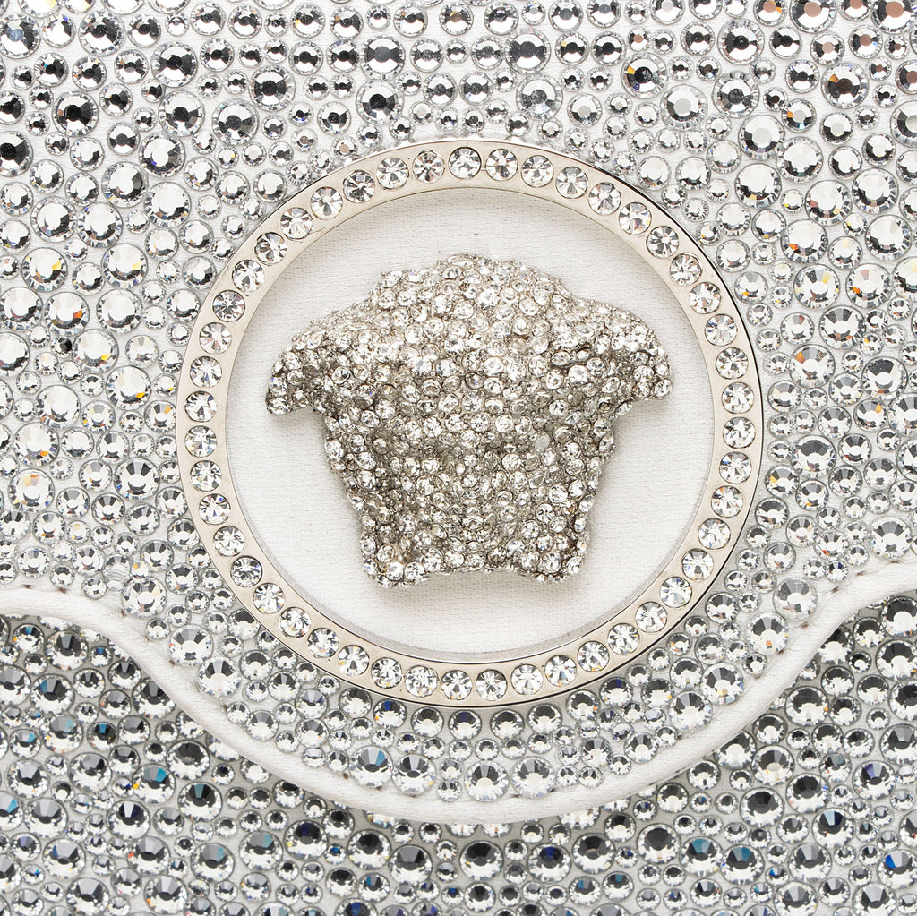 Versace Satin Crystal Embellished La Medusa Mini Top Handle