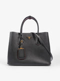 Prada Double Tote Black Saffiano Leather Medium