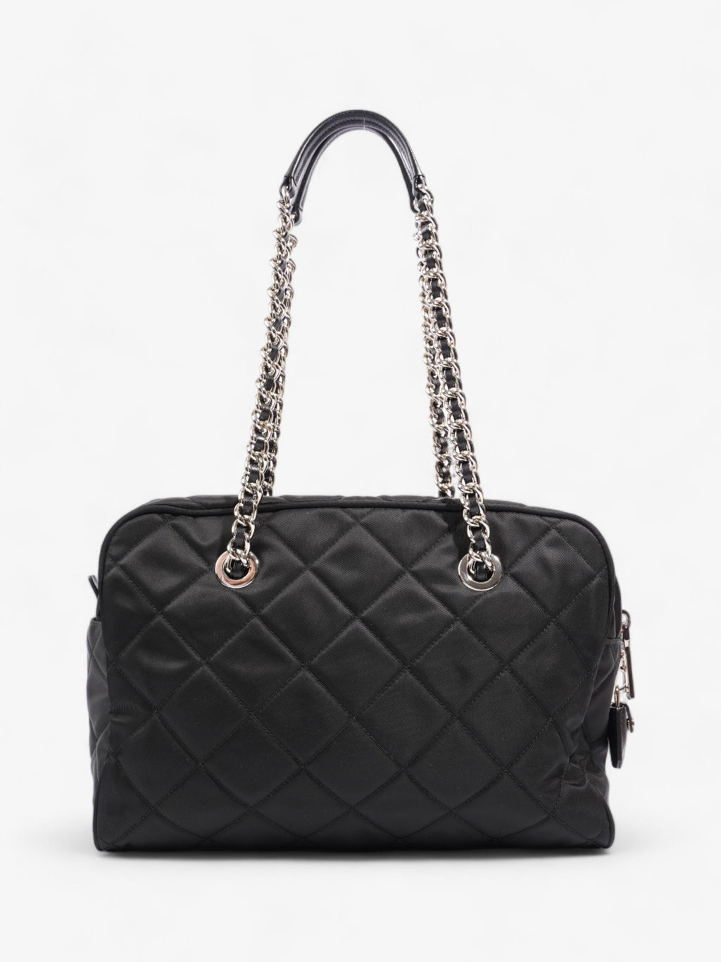 Prada Quilted Tote Black Re Nylon