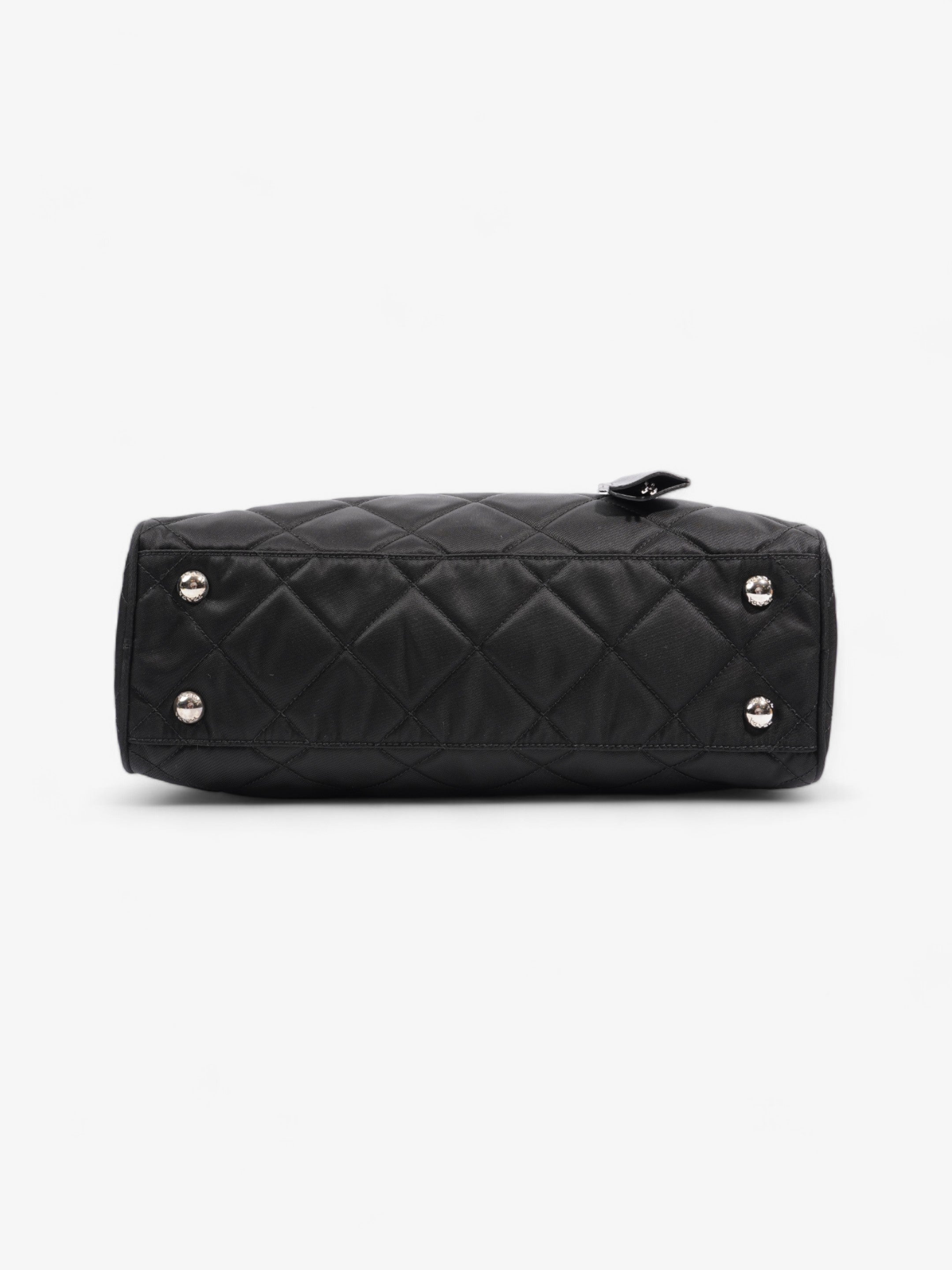 Prada Quilted Tote Black Re Nylon