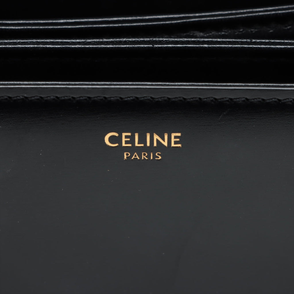 CELINE Medium Triomphe Leather Shoulder bag Black