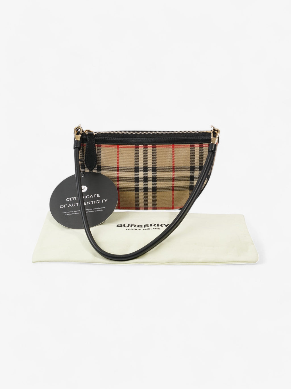 Burberry Check Shoulder Bag Vintage Check / Black Cotton