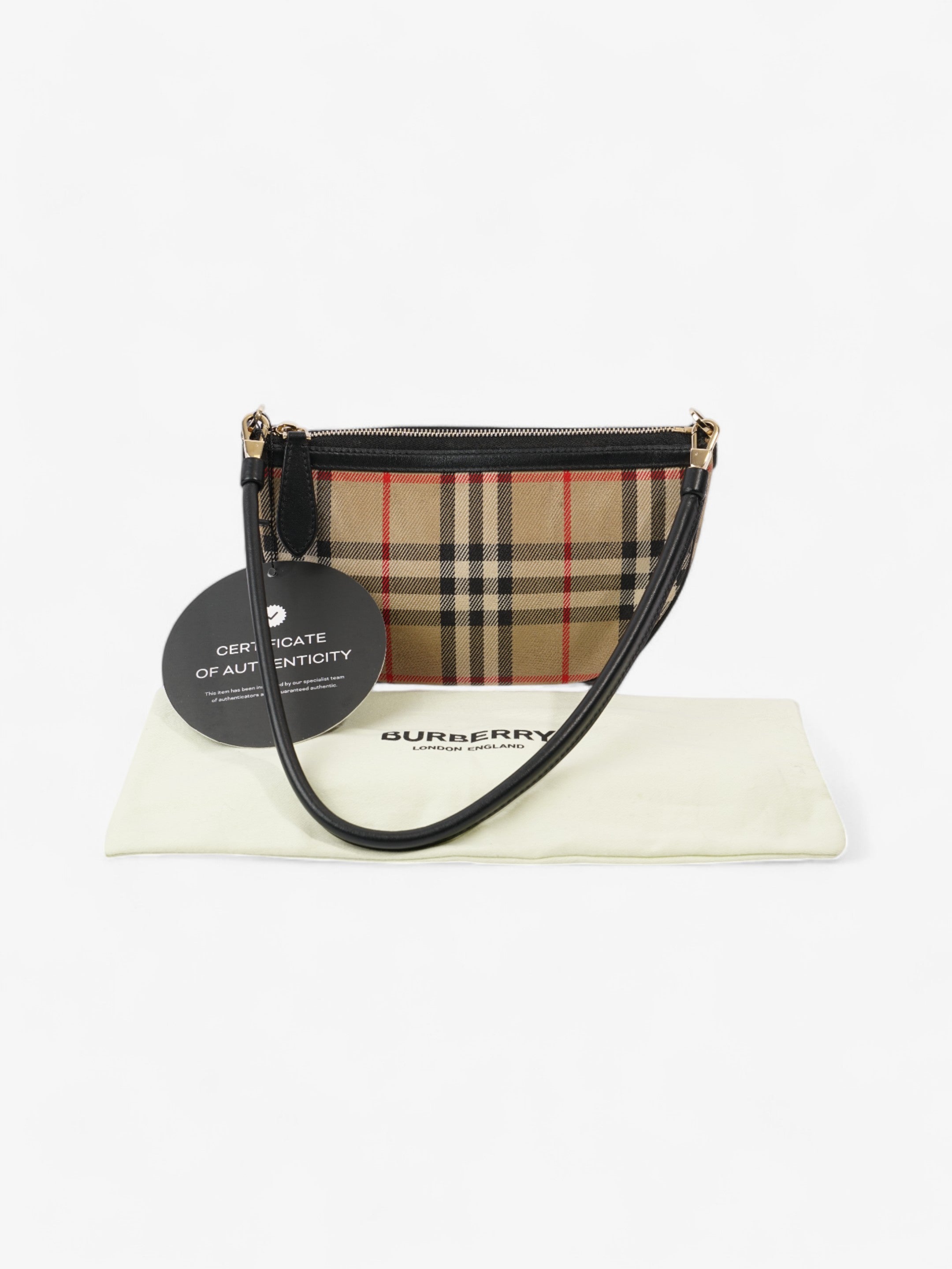Burberry Check Shoulder Bag Vintage Check / Black Cotton