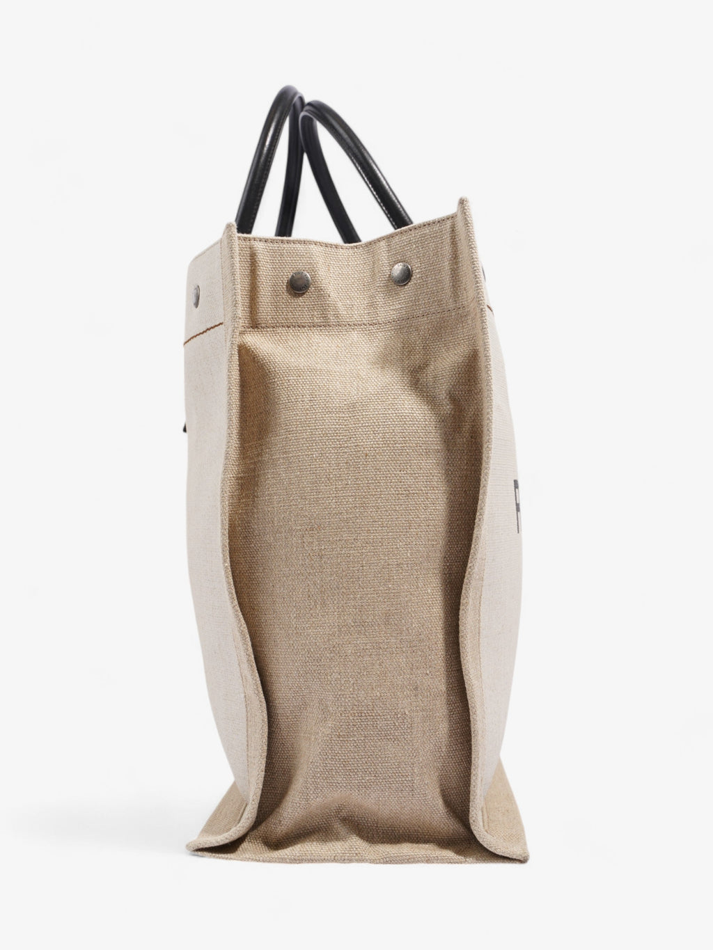 Saint Laurent Rive Gauche Tote Black / Natural Canvas